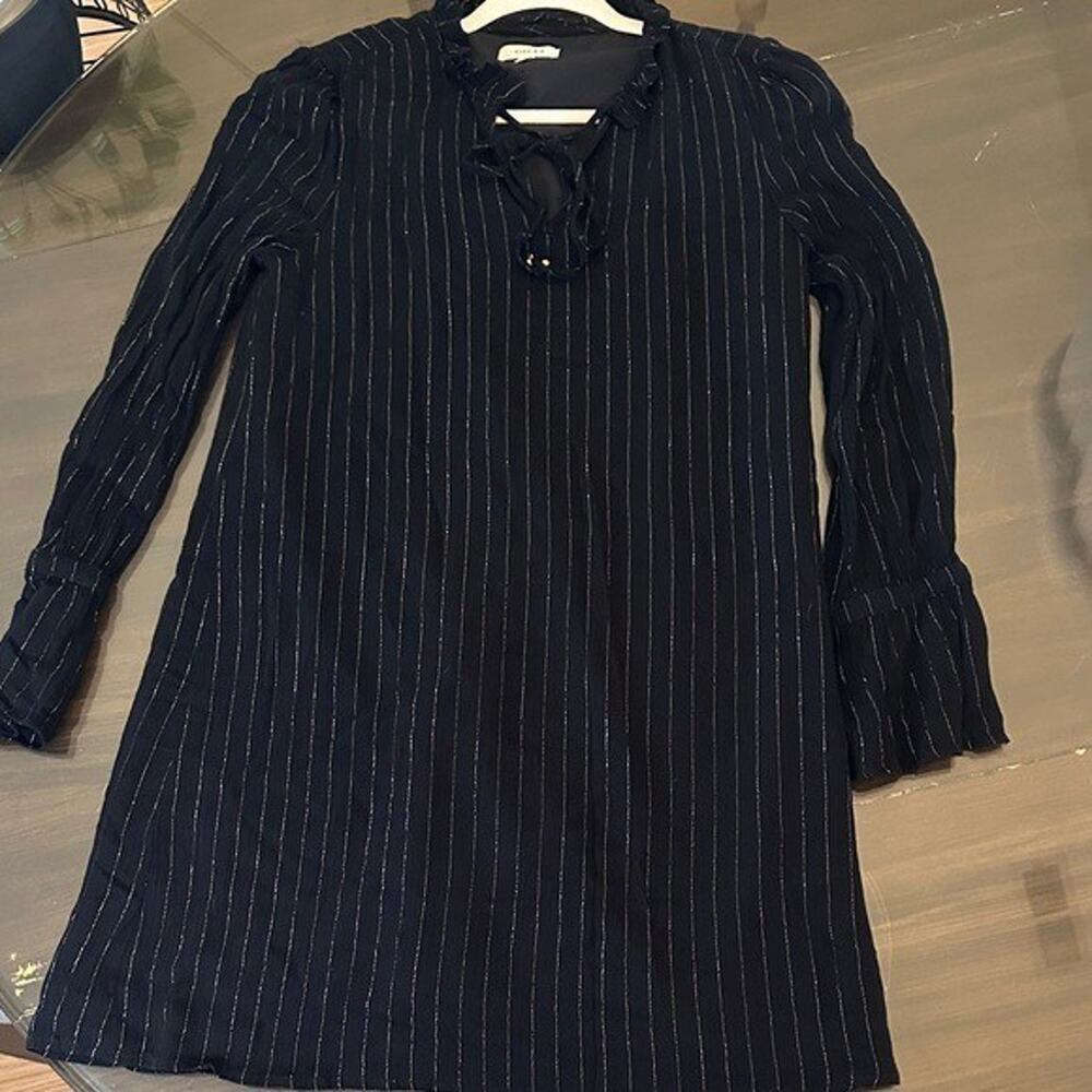 Gilli Women's Black and gold Striped Party Mini Dress-great for holidays